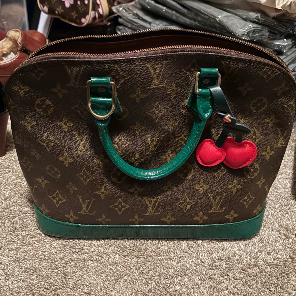 Louis Vuitton Monogram Brown and Green Satchel